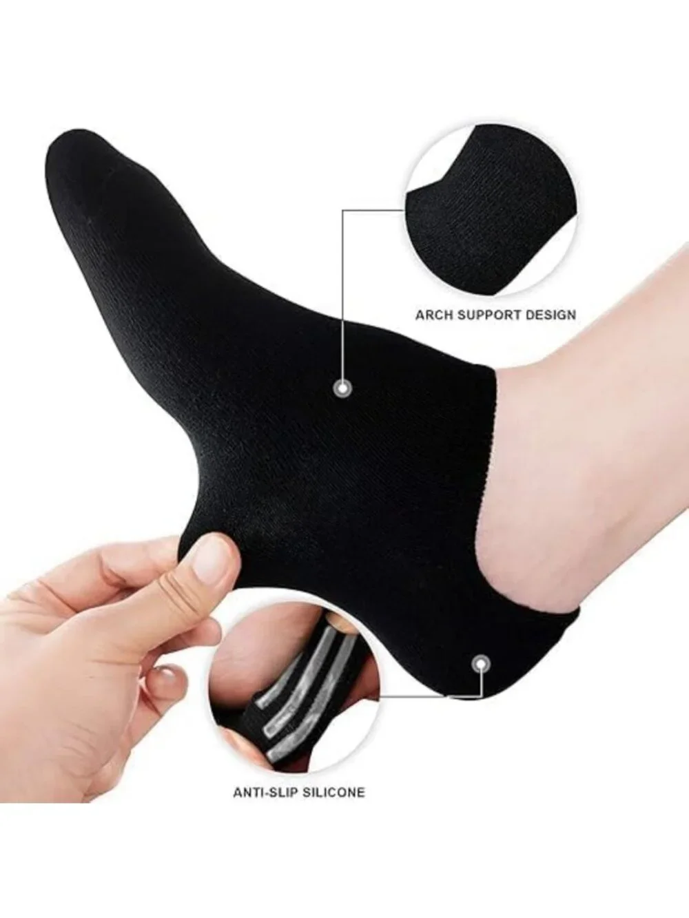 Non-Slip No Show Socks for Women - Low Cut Boat Socks, 4/8 Pairs, Comfortable